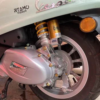 RTAMO | (11 ШТ.) Титановая крышка двигателя + комплект болтов масляного поддона для Vespa Sprint 150 / Primavera